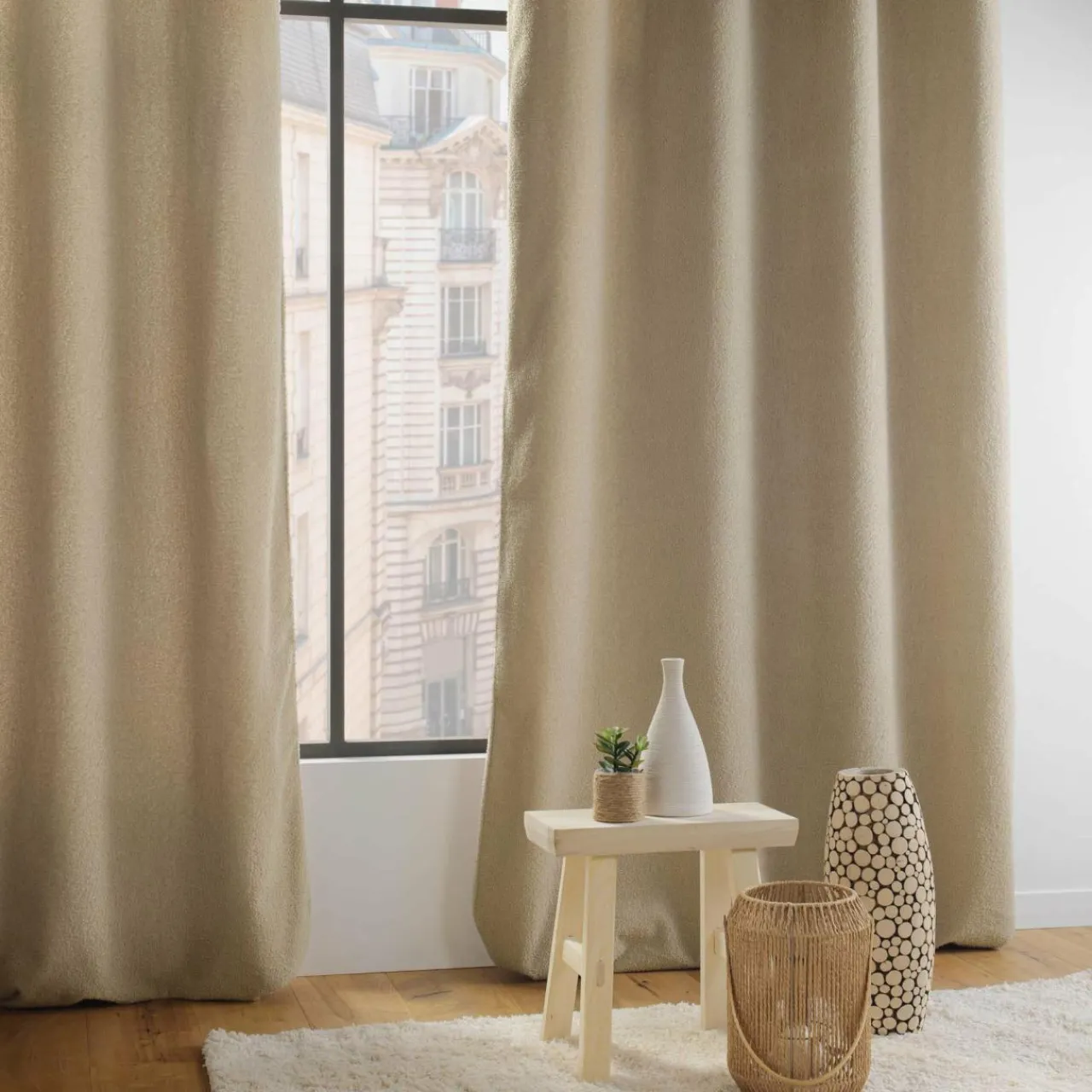Rideau|DOUCEUR D'INTERIEUR Rideau bouclette (140 x 240 cm) Wooly Beige