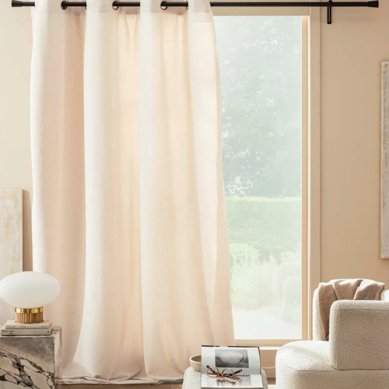 Rideau|douceur d'intu017drieur Rideau bouclette (140 x 260 cm) Winona Ecru