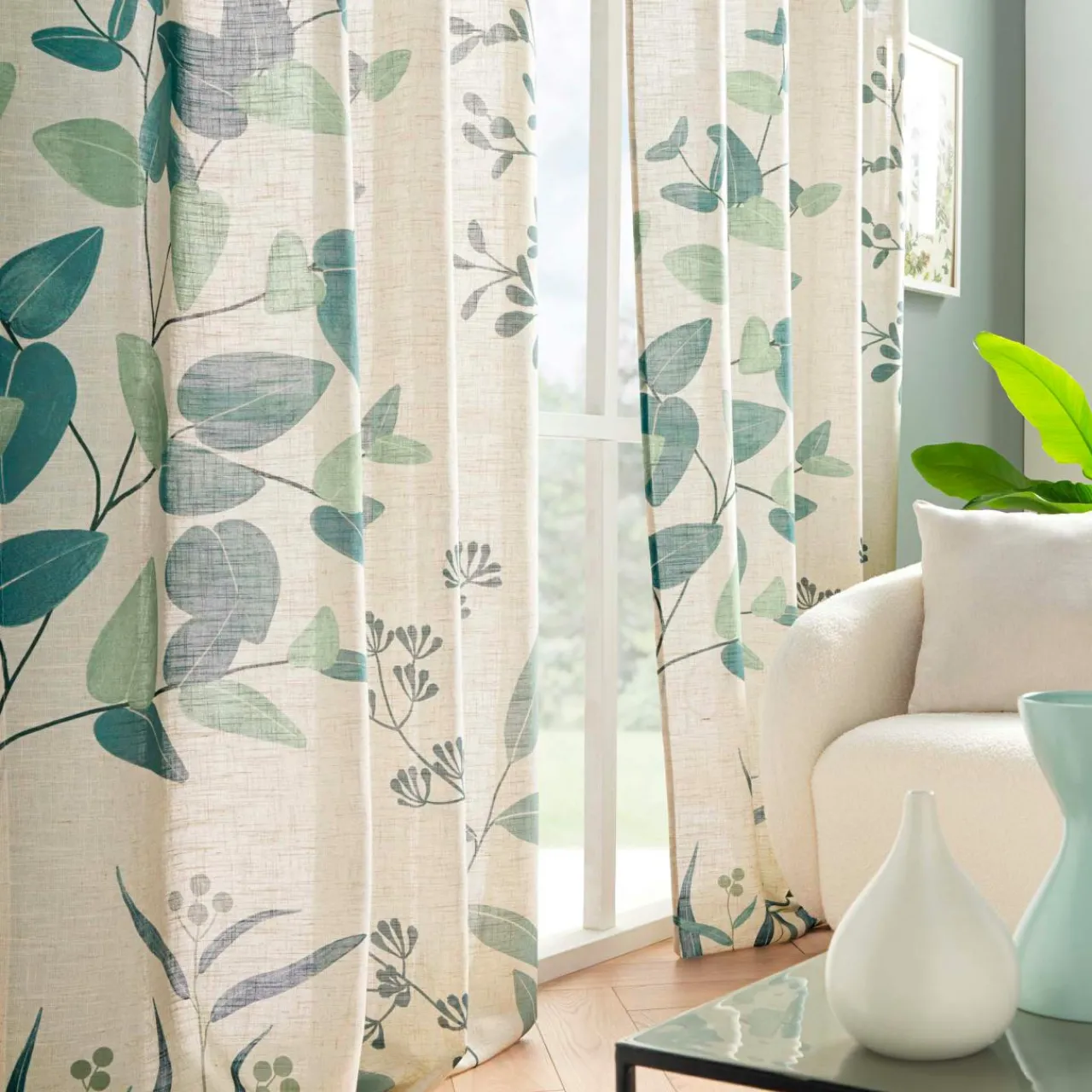 Rideau|douceur d'intu017drieur Rideau coton (140 x 260 cm) Botanica Vert