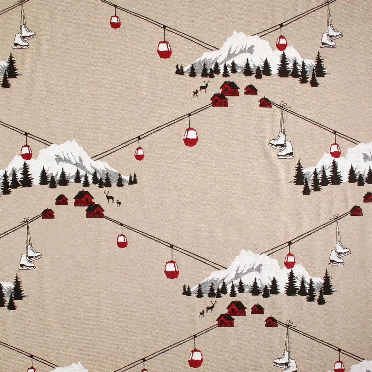 Rideau|LINDER Rideau coton (140 x 260 cm) Chamonix Rouge