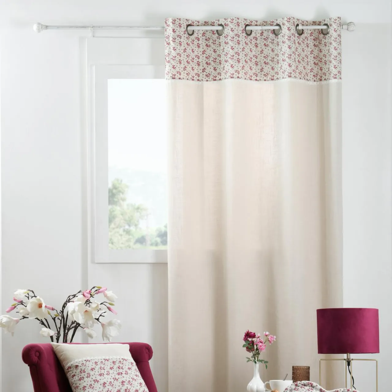 Rideau|STOF Rideau coton (140 x 260 cm) Ginny Rose