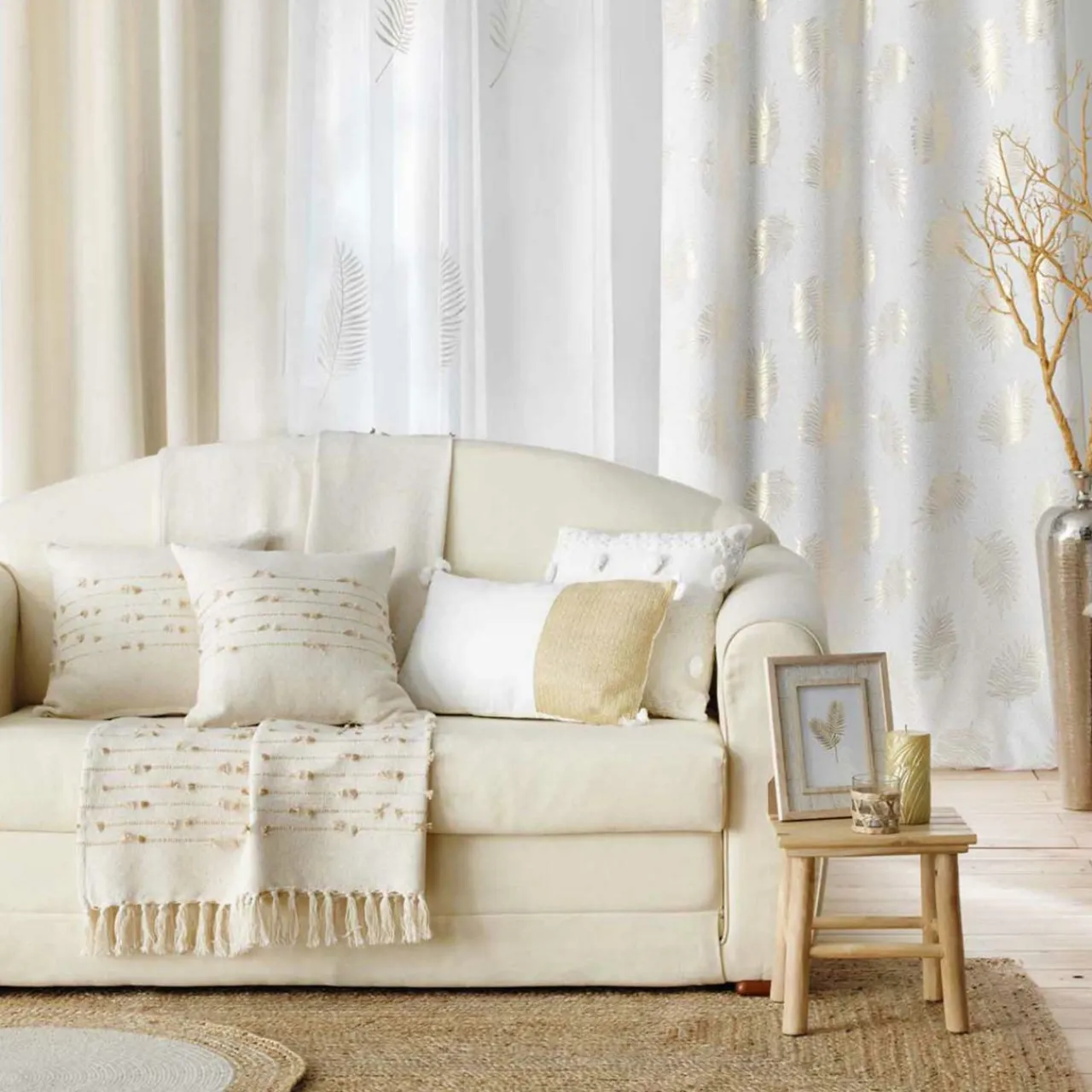 Rideau|DOUCEUR D'INTERIEUR Rideau coton (140 x 240 cm) Golden Sunset Or