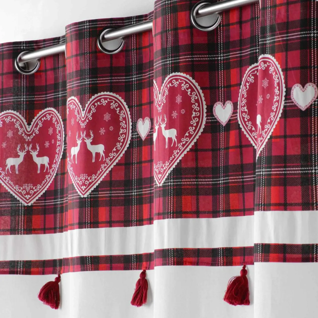 Rideau|DOUCEUR D'INTERIEUR Rideau coton (140 x 240 cm) Heidi Rouge