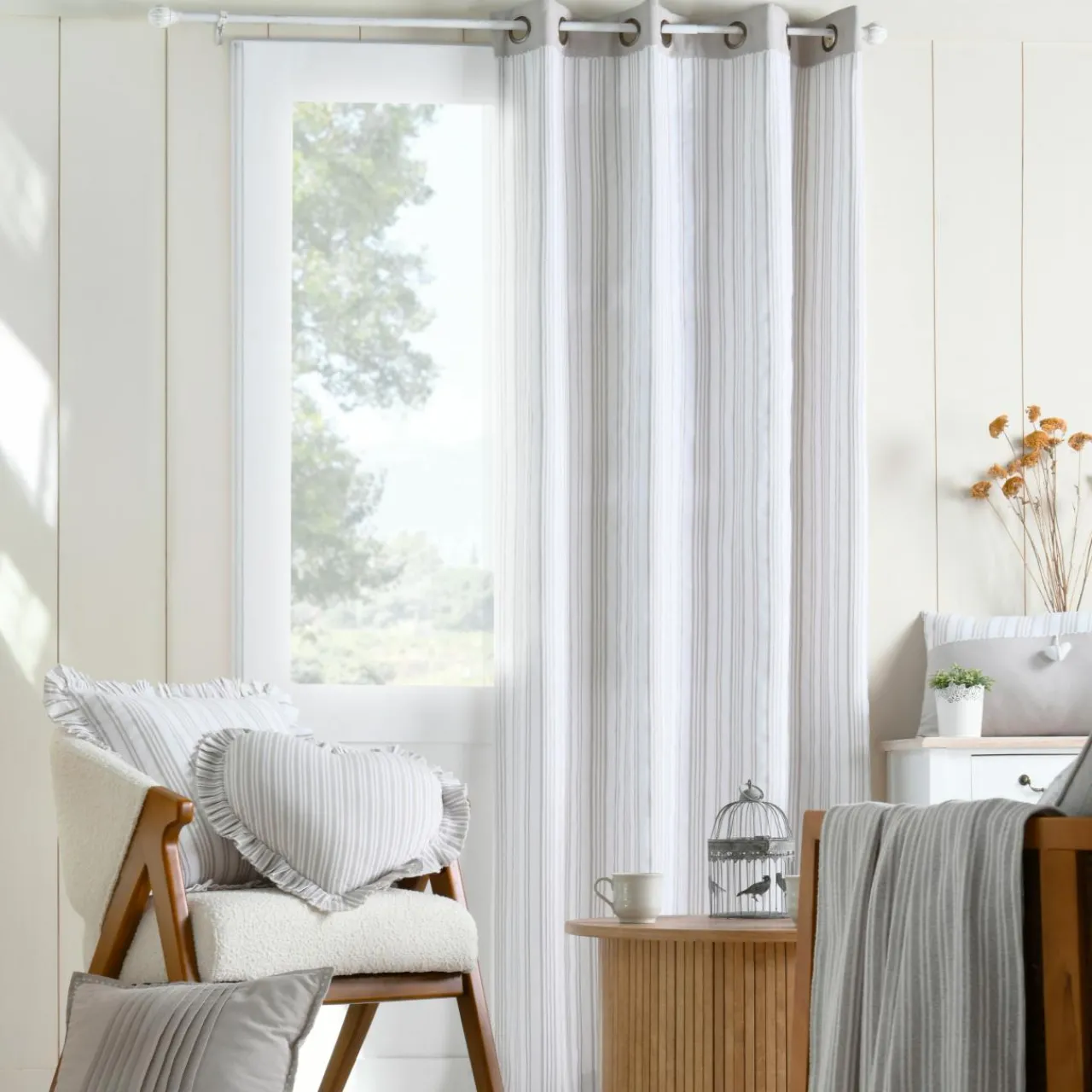 Rideau|STOF Rideau coton (140 x 260 cm) Joséphine Ecru