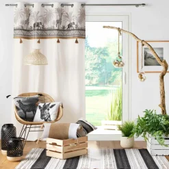 Rideau|DOUCEUR D'INTERIEUR Rideau coton (140 x 240 cm) Kenya lodge Ecru