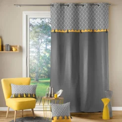 Rideau|DOUCEUR D'INTERIEUR Rideau coton (140 x 240 cm) Neo Casa Gris