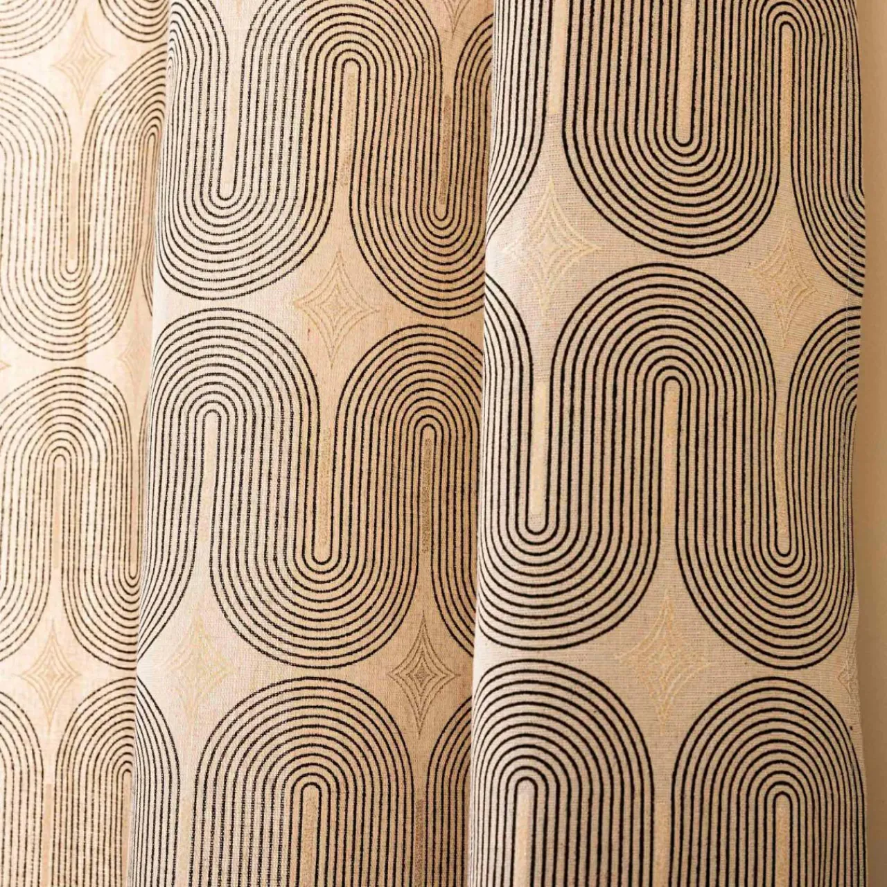 Rideau|douceur d'intu017drieur Rideau coton (140 x 280 cm) Ondine Noir