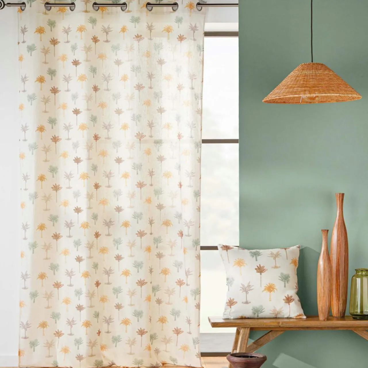 Rideau|douceur d'intu017drieur Rideau coton (140 x 280 cm) Palmelia Beige