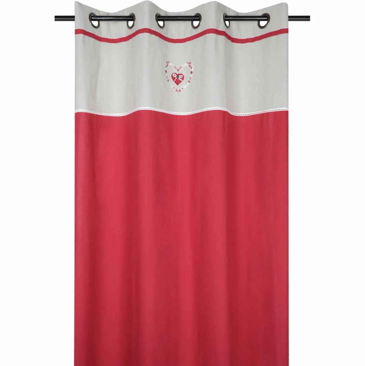 Rideau|STOF Rideau coton (140 X 260 cm) Pauline Rouge