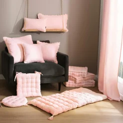 Rideau|EMINZA Rideau coton (140 x 260 cm) Pixel Rose poudré