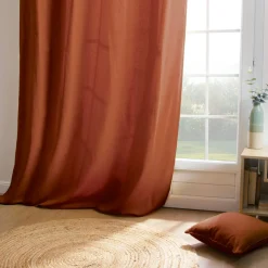 Rideau|EMINZA Rideau coton (140 x 260 cm) Pixel Terracotta