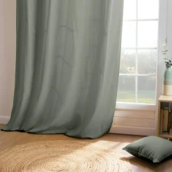 Rideau|EMINZA Rideau coton (140 x 260 cm) Pixel Vert kaki