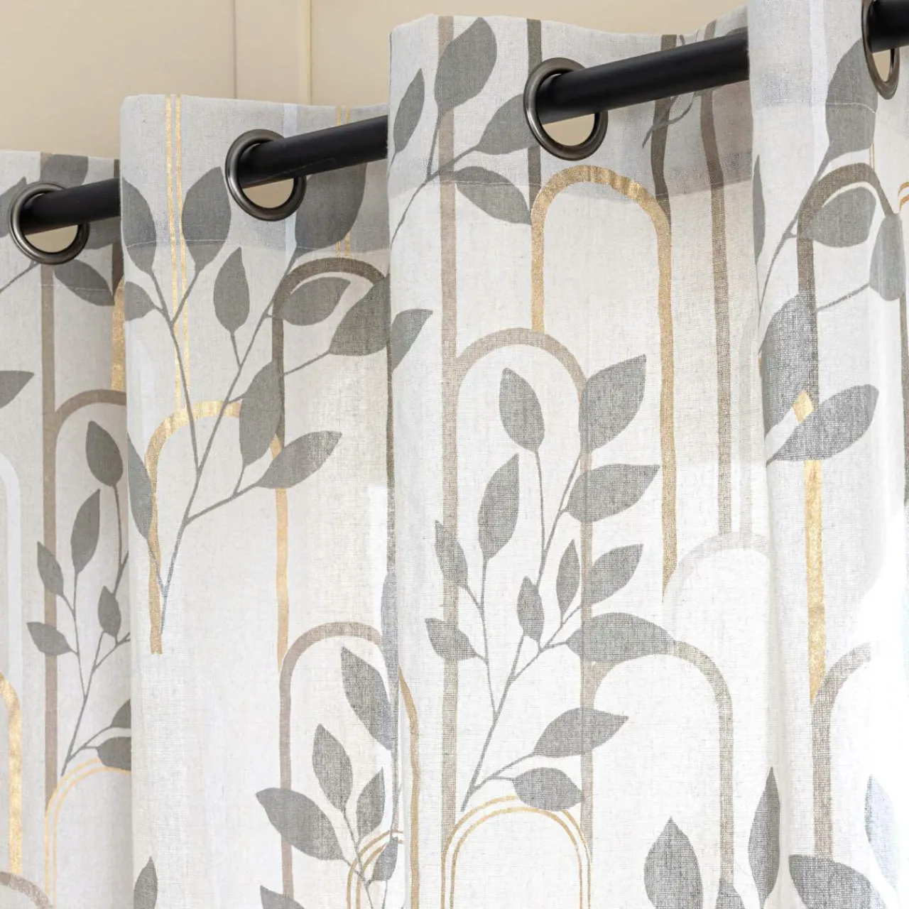 Rideau|douceur d'intu017drieur Rideau coton (140 x 280 cm) Roseris Gris