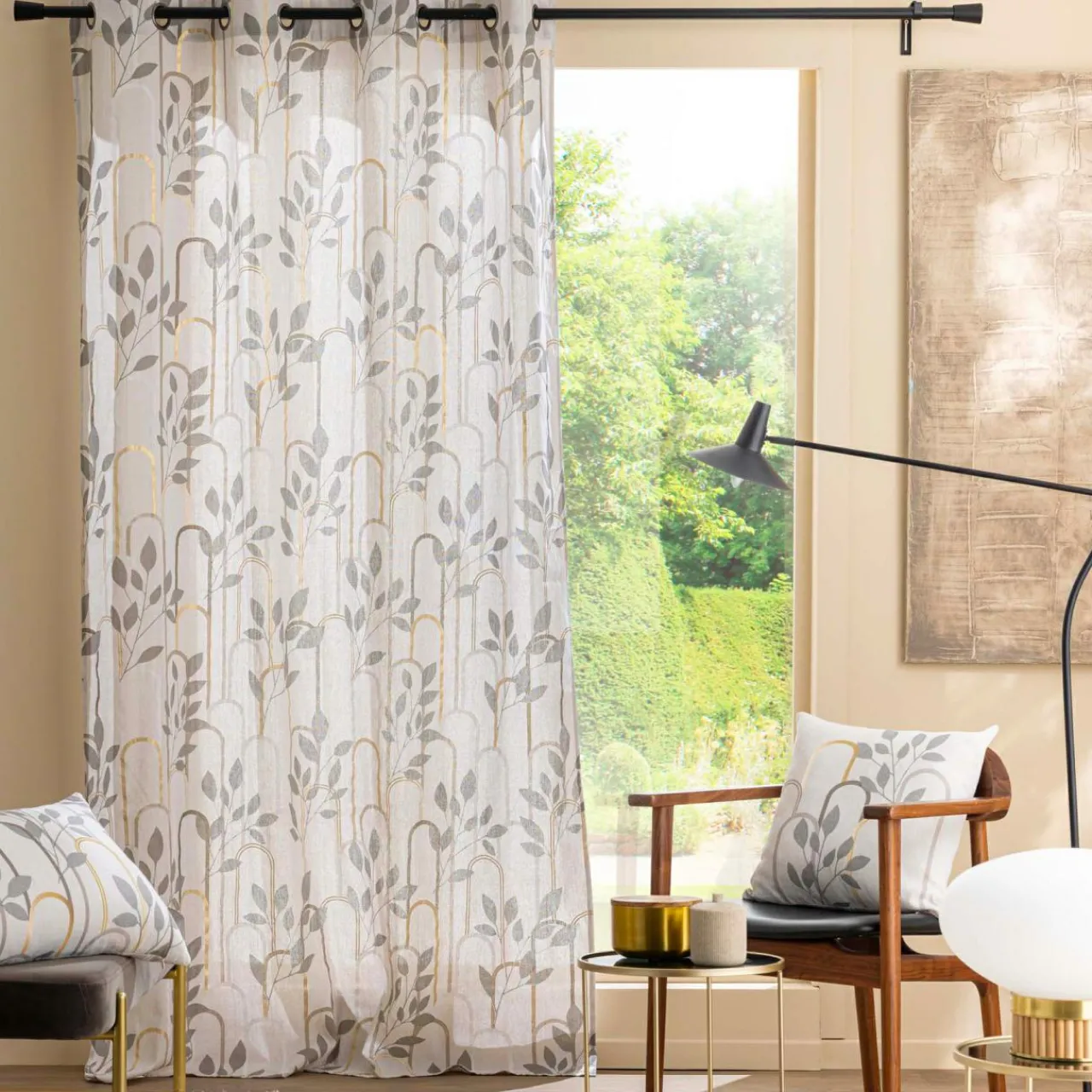 Rideau|douceur d'intu017drieur Rideau coton (140 x 240 cm) Roseris Gris