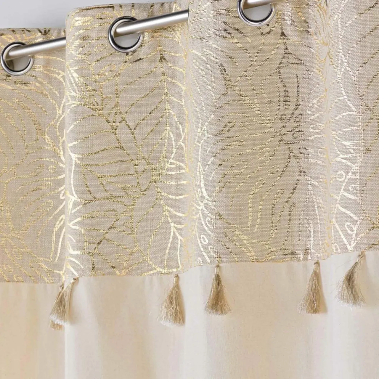 Rideau|DOUCEUR D'INTERIEUR Rideau coton (140 x 240 cm) Solea Or