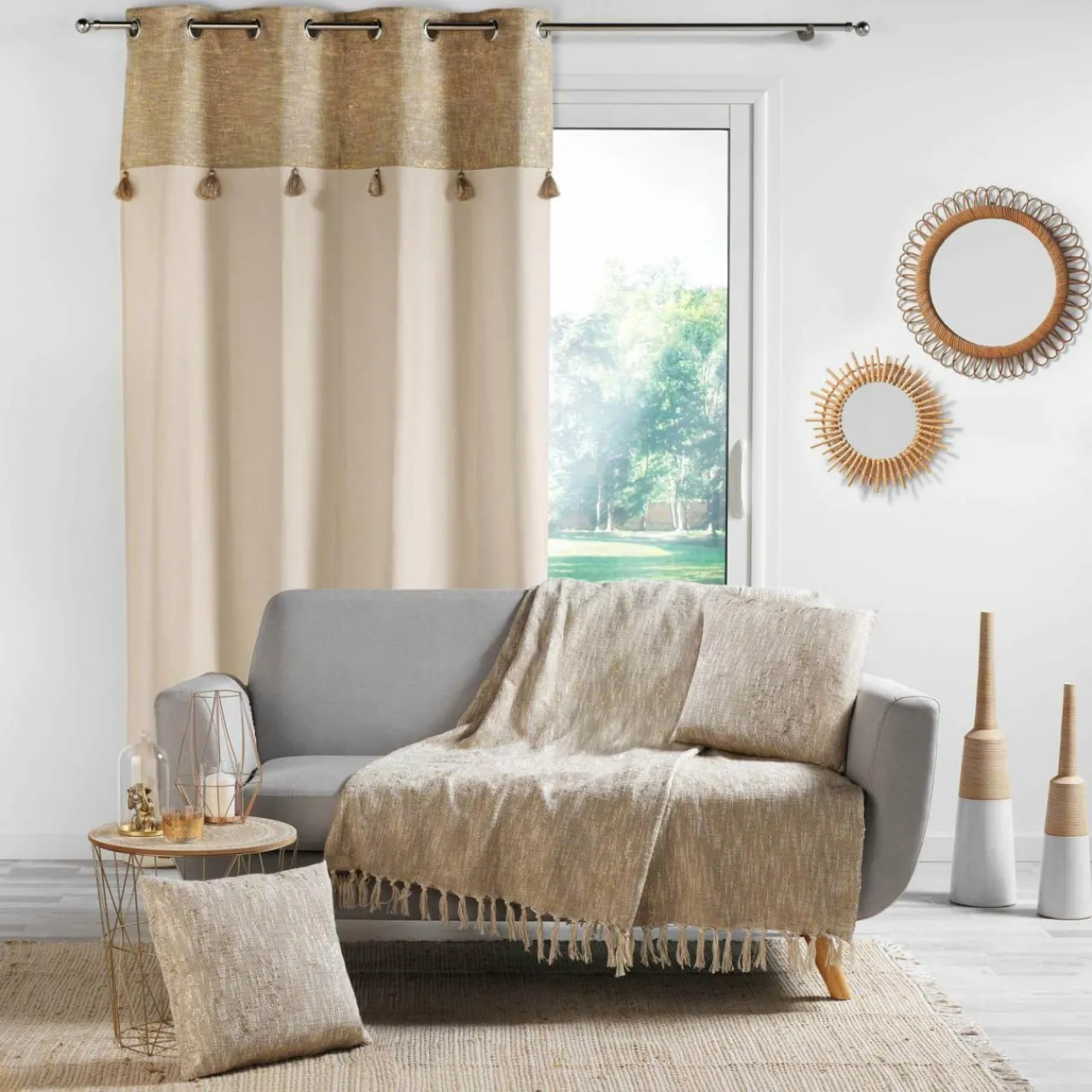 Rideau|DOUCEUR D'INTERIEUR Rideau coton (140 x 240 cm) Sultan Ecru