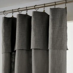 Rideau|L'EFFET PAPILLON Rideau coton ajustable (140 x max 270 cm) Sixtine Gris ardoise Gris foncé