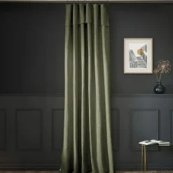 Rideau|L'EFFET PAPILLON Rideau coton ajustable (140 x max 270 cm) Sixtine Vert romarin