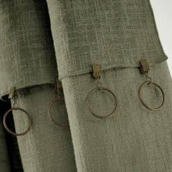 Rideau|L'EFFET PAPILLON Rideau coton ajustable (140 x max 270 cm) Sixtine Vert romarin