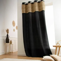 Rideau|EMINZA Rideau coton et jute (140 x 240 cm) Nama Noir