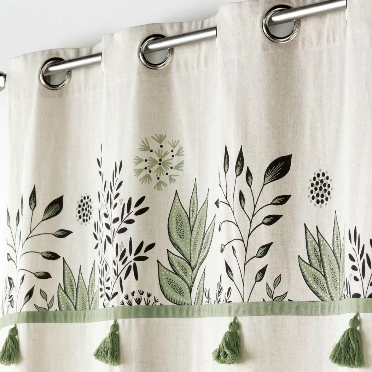 Rideau|DOUCEUR D'INTERIEUR Rideau coton recyclé (140 x 240 cm) Suzanne Vert