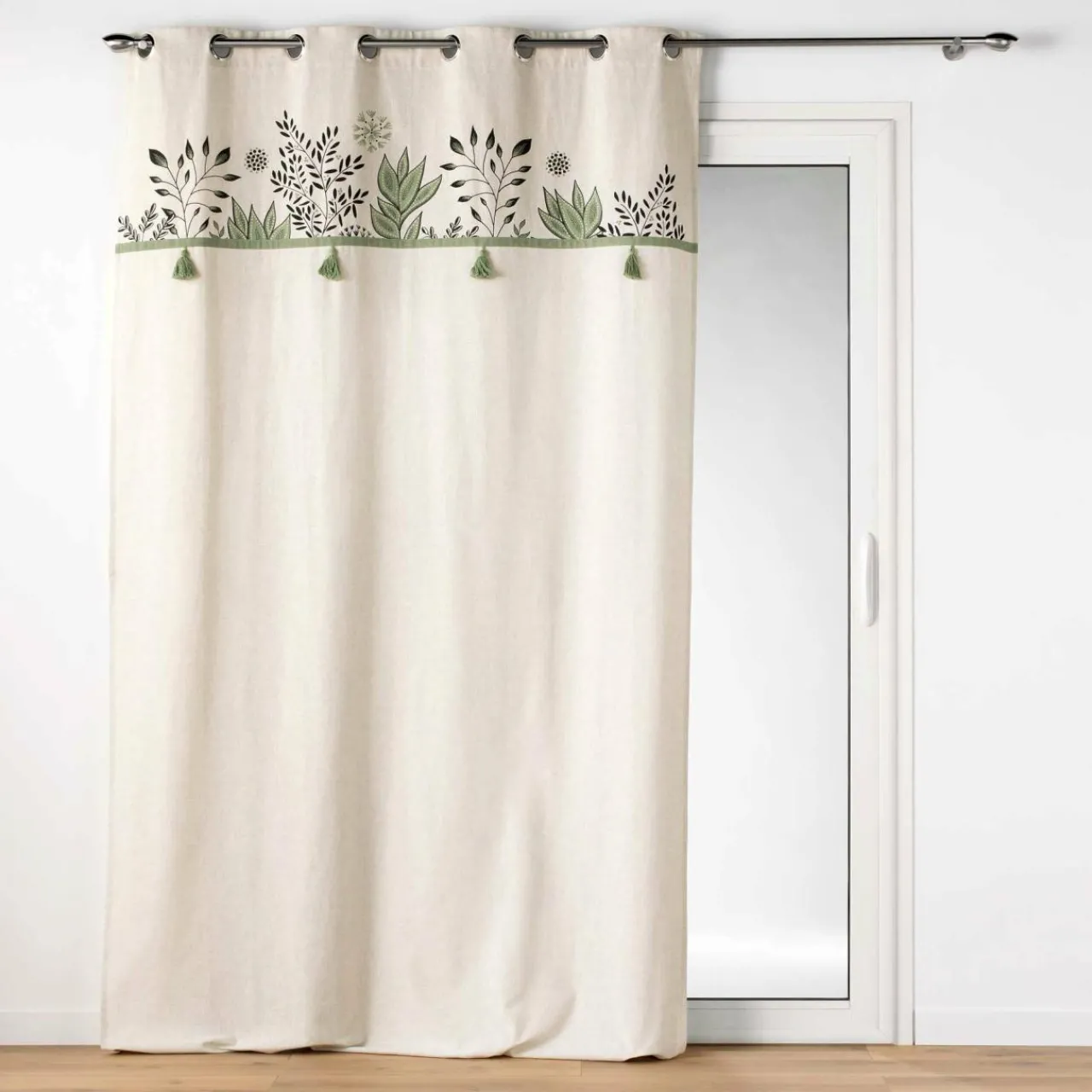 Rideau|DOUCEUR D'INTERIEUR Rideau coton recyclé (140 x 240 cm) Suzanne Vert