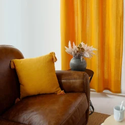 Rideau|ENJOY HOME Rideau coton recyclé (140 x 240 cm) Bombay Jaune moutarde