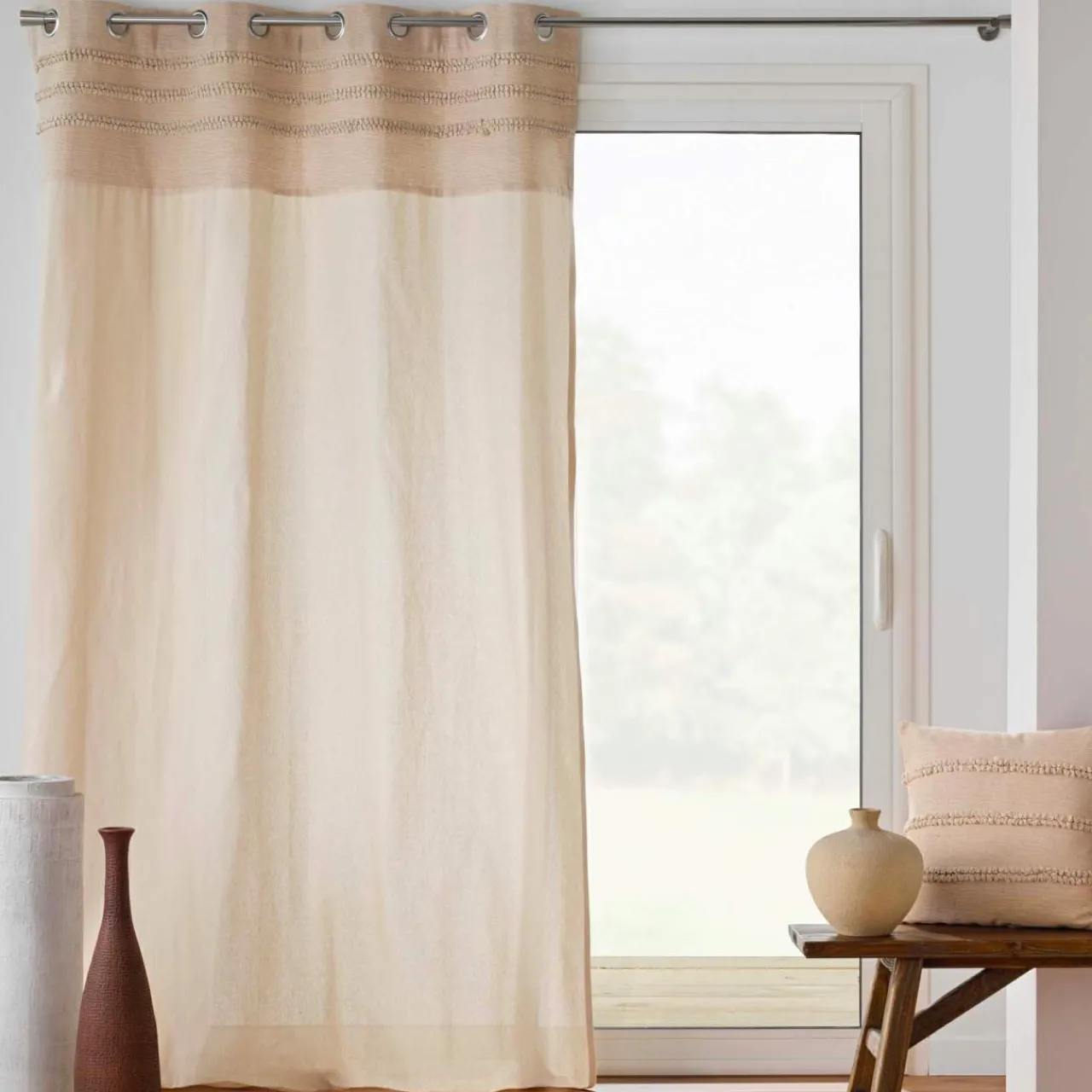Rideau|douceur d'intu017drieur Rideau coton tufté (140 x 240 cm) Hilary Beige