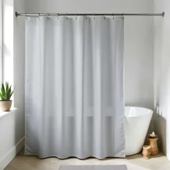 Accessoire Salle De Bain|Rideau De Douche|TENDANCE Rideau de douche à anneaux (180 x 200 cm) Uni Gris clair