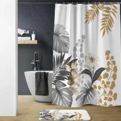 Accessoire Salle De Bain|Rideau De Douche|douceur d'intu017drieur Rideau de douche à anneaux (180 x 200 cm) Kelly Blanc