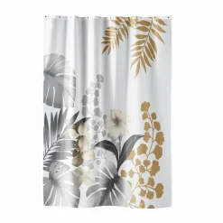 Accessoire Salle De Bain|Rideau De Douche|douceur d'intu017drieur Rideau de douche à anneaux (180 x 200 cm) Kelly Blanc