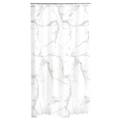Accessoire Salle De Bain|Rideau De Douche|douceur d'intu017drieur Rideau de douche à anneaux (180 x 200 cm) Marbre Gris