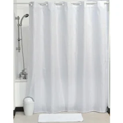 Accessoire Salle De Bain|Rideau De Douche|TENDANCE Rideau de douche avec œillets integrés (180 x 200 cm) Carrés Blanc