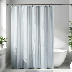 Accessoire Salle De Bain|Rideau De Douche|TENDANCE Rideau de douche en microfibre (180 x 200 cm) Gauffré Gris clair
