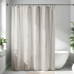 Accessoire Salle De Bain|Rideau De Douche|TENDANCE Rideau de douche en microfibre (180 x 200 cm) Gauffré Beige