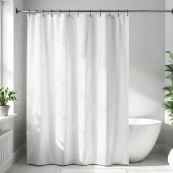 Accessoire Salle De Bain|Rideau De Douche|TENDANCE Rideau de douche en microfibre (180 x 200 cm) Gauffré Blanc