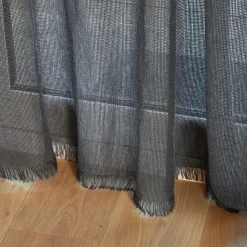 Rideau|LUANCE Rideau de porte tissé (135 x 225 cm) Natural Gris