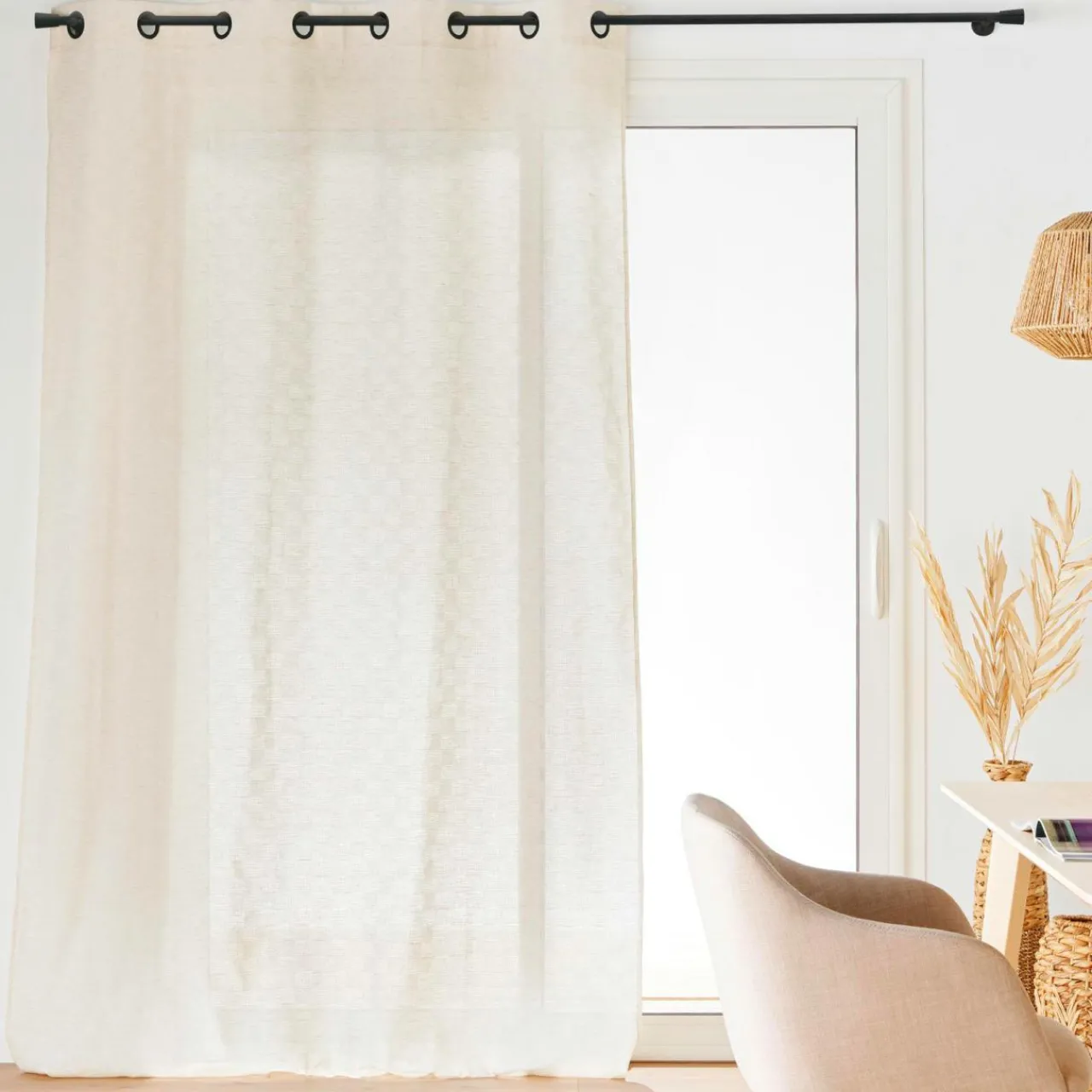Rideau|douceur d'intu017drieur Rideau effet lin tissé (140 x 260 cm) Logan Ecru