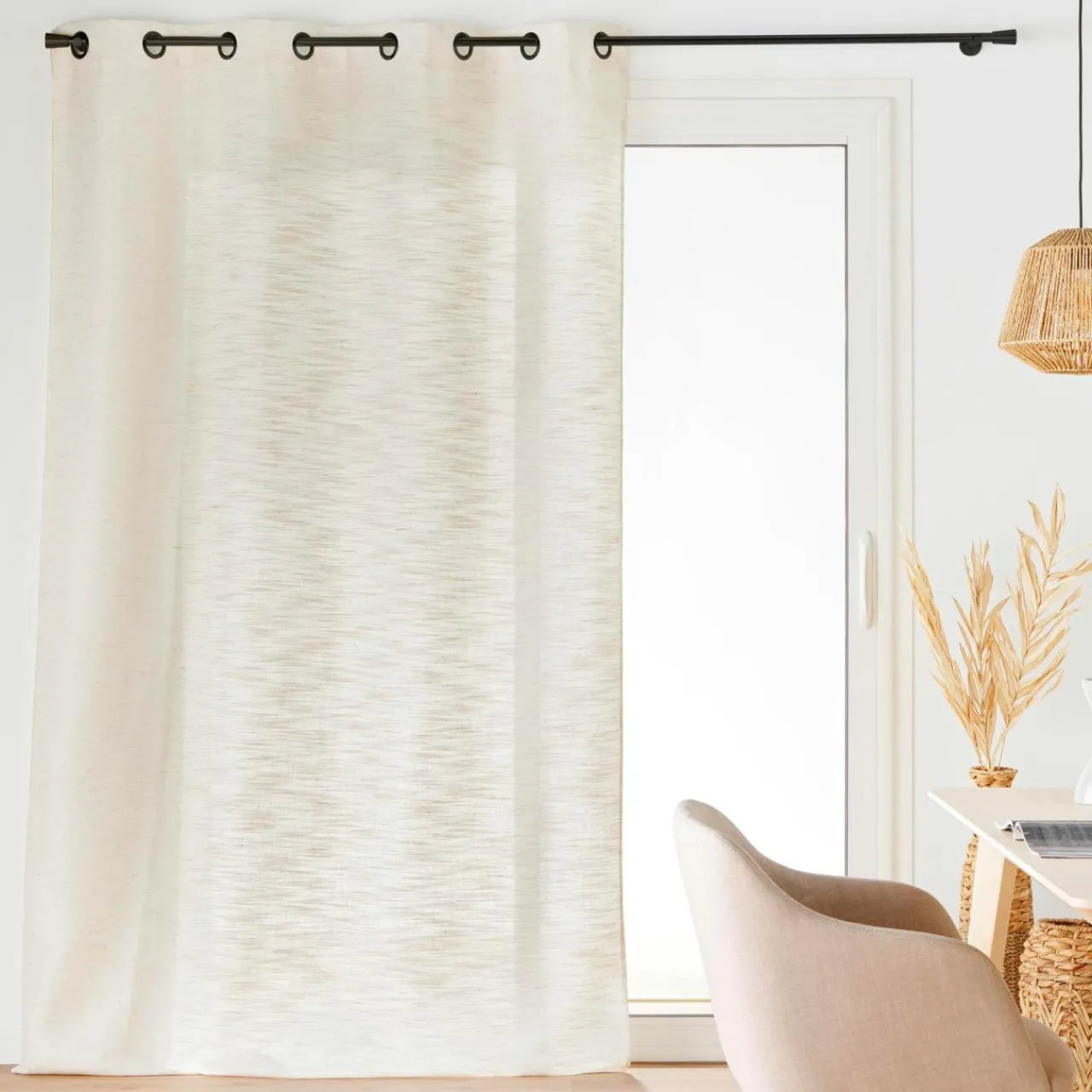 Rideau|douceur d'intu017drieur Rideau effet lin tissé (140 x 260 cm) Nando Ecru