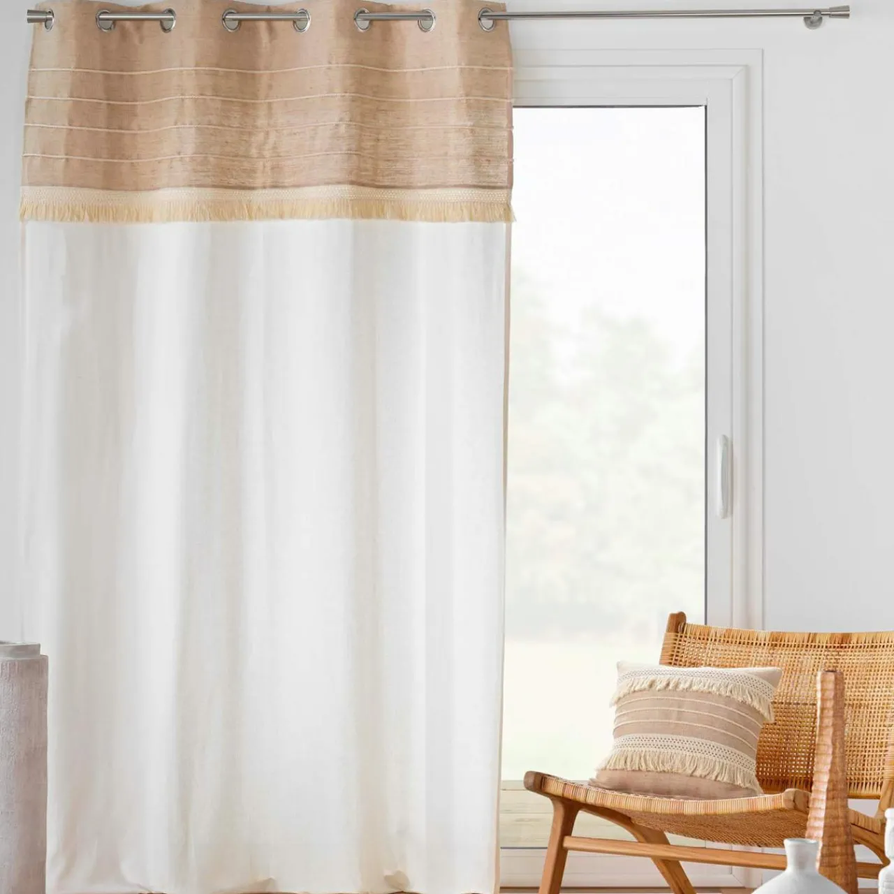 Rideau|douceur d'intu017drieur Rideau en coton et jute (140 x 240 cm) Cirrus Beige