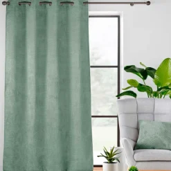 Rideau|douceur d'intu017drieur Rideau flanelle relief (140 x 240 cm) Flanela Vert kaki