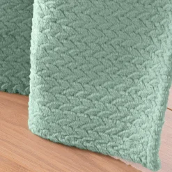 Rideau|douceur d'intu017drieur Rideau flanelle relief (140 x 240 cm) Flanela Vert kaki