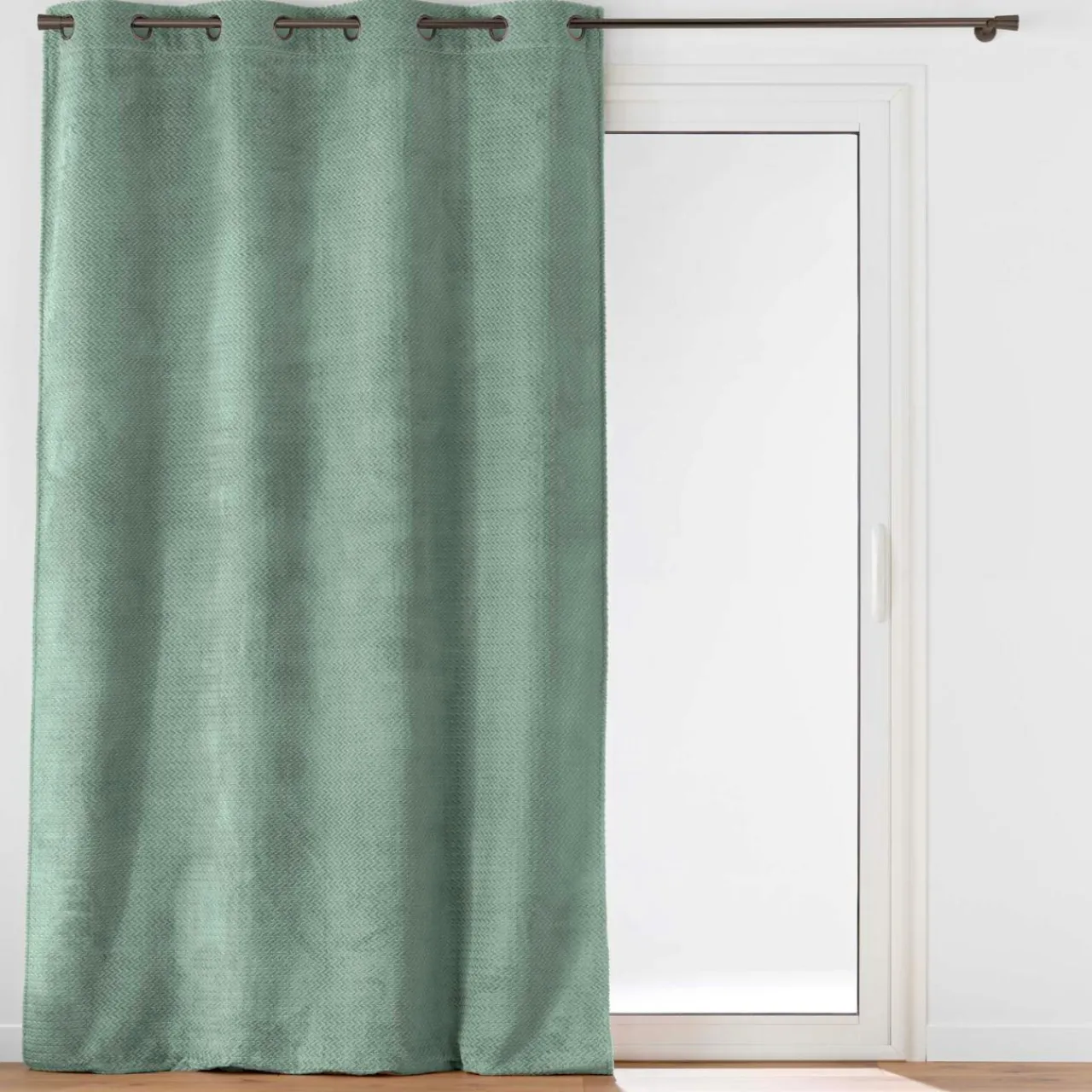 Rideau|douceur d'intu017drieur Rideau flanelle relief (140 x 240 cm) Flanela Vert kaki