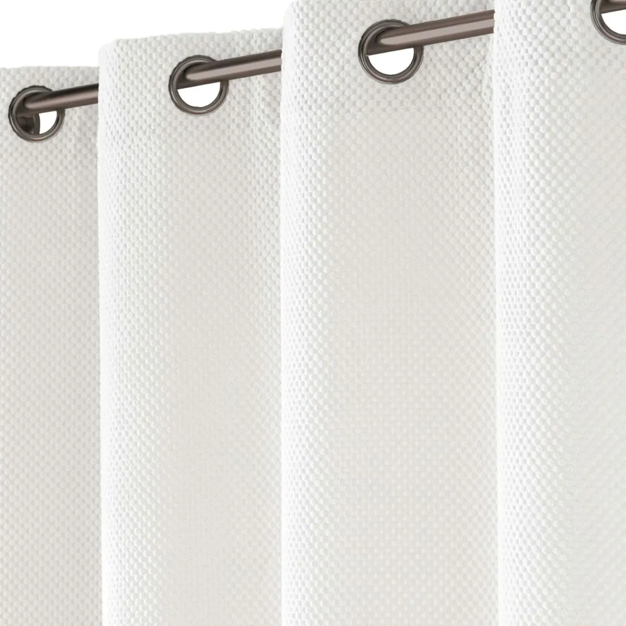 Rideau|douceur d'intu017drieur Rideau flanelle relief (140 x 260 cm) Java Blanc