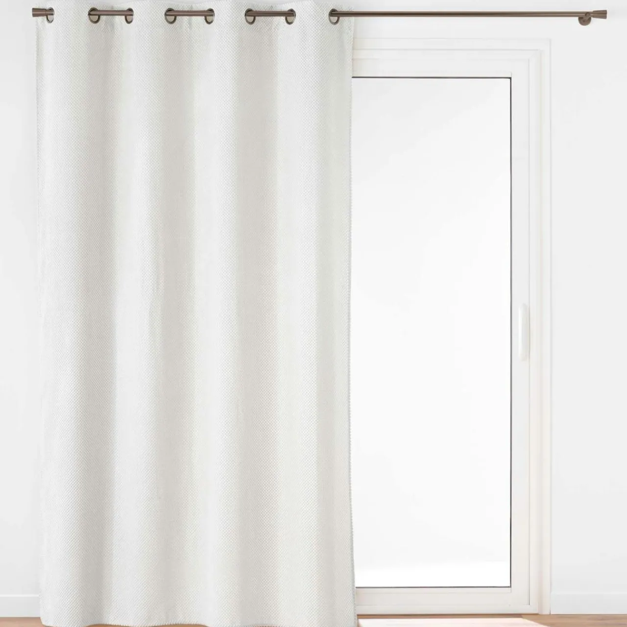 Rideau|douceur d'intu017drieur Rideau flanelle relief (140 x 260 cm) Java Blanc