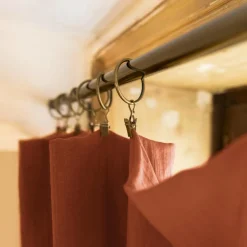 Rideau|EMINZA Rideau gaze de coton ajustable (140 x max 300 cm) Gaïa Terracotta