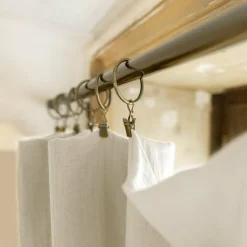 Rideau|EMINZA Rideau gaze de coton ajustable (140 x max 300 cm) Gaïa pampa Beige