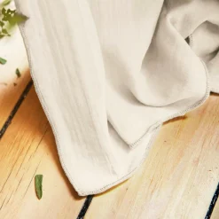 Rideau|EMINZA Rideau gaze de coton ajustable (140 x max 300 cm) Gaïa pampa Beige