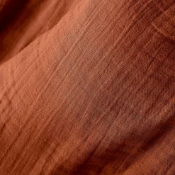 Rideau|EMINZA Rideau gaze de coton ajustable (280 x max 300 cm) Gaïa Terracotta