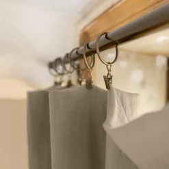 Rideau|EMINZA Rideau gaze de coton ajustable (140 x max 300 cm) Gaïa Ficelle